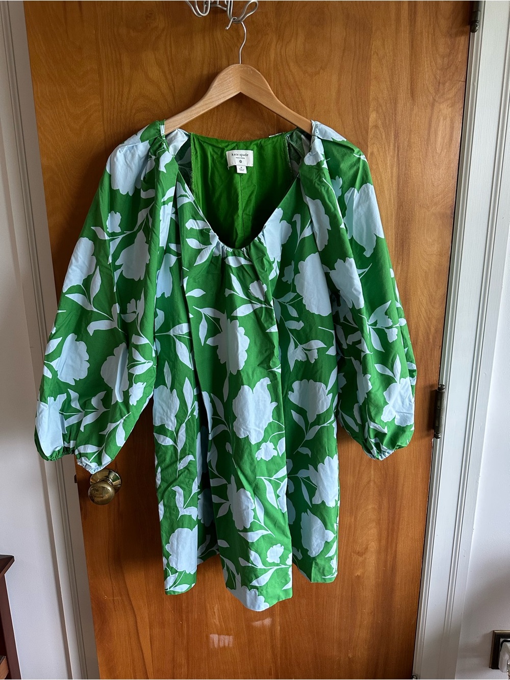 kate spade for Target Green and White Floral Puff-Sleeve Tunic Dress